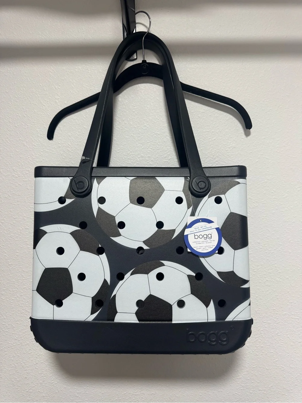 Bogg Bag Soccer Print Tote – Black & White Original Bogg Bag (Large) Size NWT